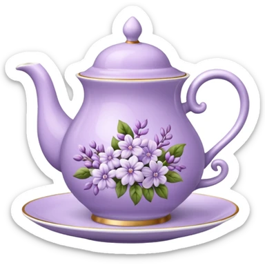 porcelain tea lilac floral  sticker