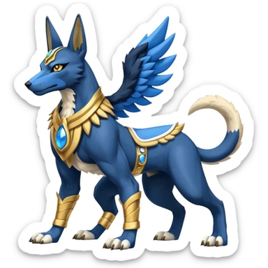 WereGarurumon-Anubis-Lucario-fusion (full body) sticker