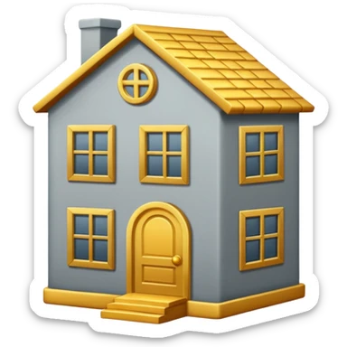 coin grey house sticker