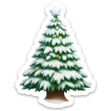 snowy christmas tree  sticker