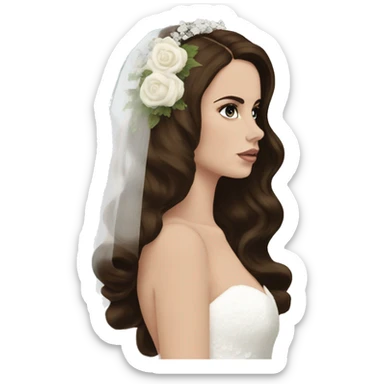 Lana del Rey side profile bride sad  sticker