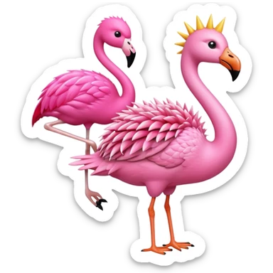 An hedgeog that rides a flamingo sticker