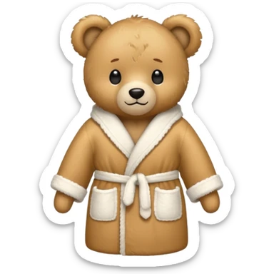 teddy bear bathrobe sticker