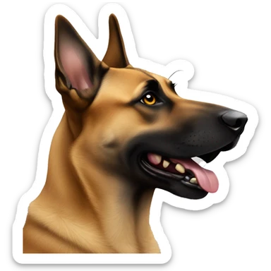 malinois dog showing his theeth sticker