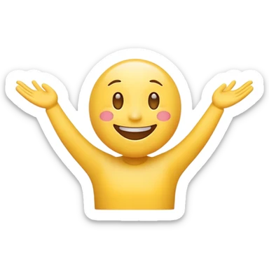 cheerful emoji with open arms and a big smile, welcoming new members sticker