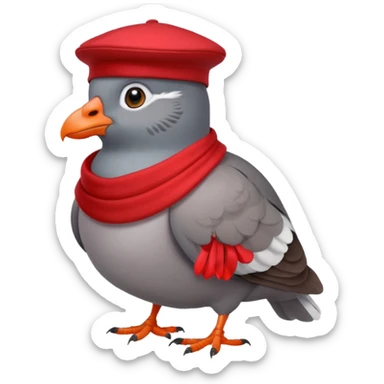 Stinky pigeon wearing a fez hat sticker