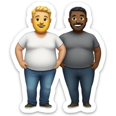 big belly gay couple sticker