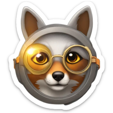 Renard lunette soleil sticker