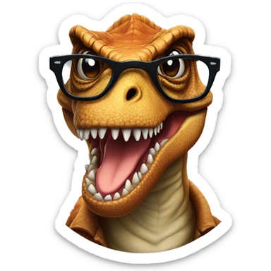 Tyrannosaurus rex wearing glasses, Las Vegas sticker