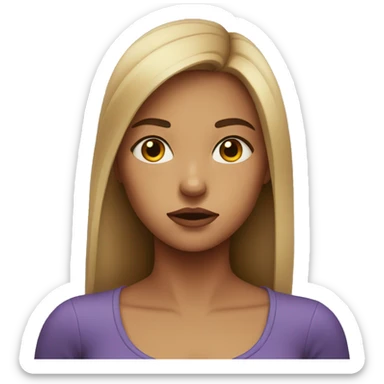 girl with intense gaze sticker