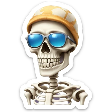 Cool skeleton with sunflasses sticker
