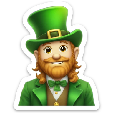 Leprechaun making bm at the end of a rainbow sticker
