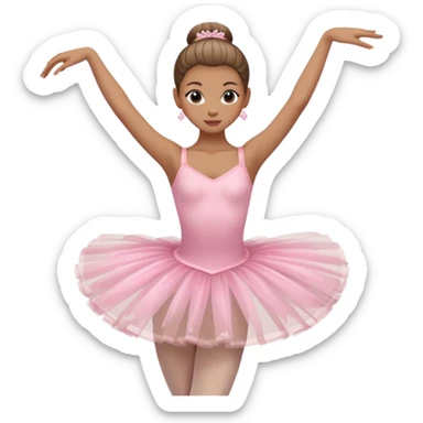 vorrei una ballerina sulle punte in pass e e possibilmente le emoji trasparente oppure anche colorata con il tutù rosa e lo chignon eccetera sticker
