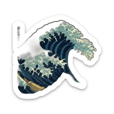 large wave of kanagawa sticker