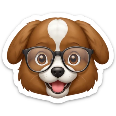 dog with glasses sticker