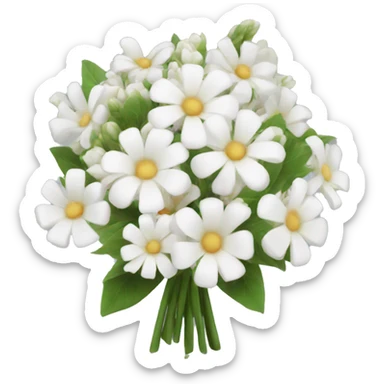 white flowers bouquet  sticker