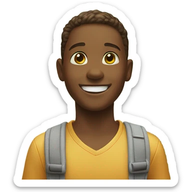 smiling boy in outdoor setting sticker