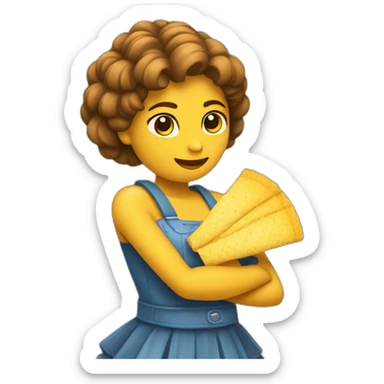 chica con abanico en la mano sticker