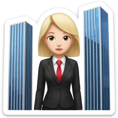 a giantess peeking out from behind a skyscraper to the viewer sticker