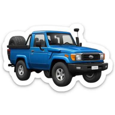 Fox driving a blue toyota landcruiser 70series sticker