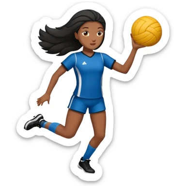 Uma atleta de voleibol de cabelo preto, esperando a bola na base sticker