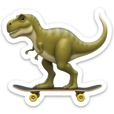 Dinosaur on a skateboard sticker