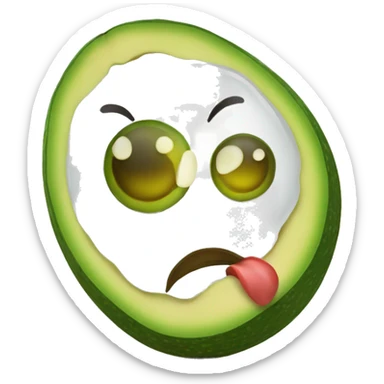 Un aguacate con pestañas y ojos verdes sticker