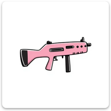 pink P90 submachine gun sticker