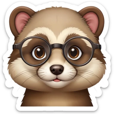 A ferret as an eye doctor  sticker