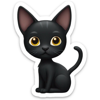 black cat dumb sticker