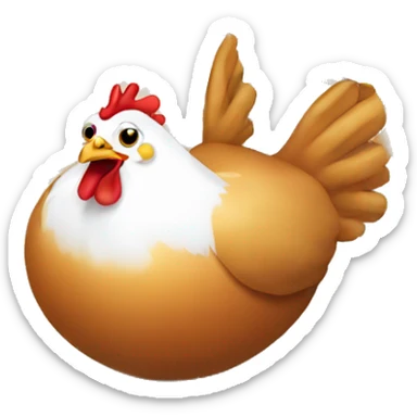 Chicken laying an egg sticker