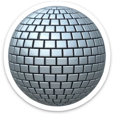 disco ball silver moon sticker