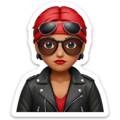 a badass ladybug beetle thug with sunglasses and a leather jacket sticker