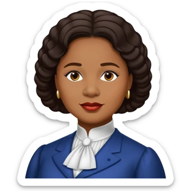 Madam C.J. Walker with dark brown hair sticker