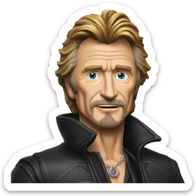 Johnny halliday déguisé en père Noël  sticker