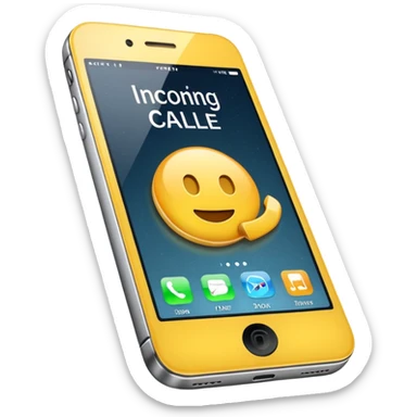 iphone  con fondo negro que diga "llamada entrante" sticker