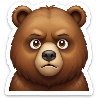 Bear that is grumpy sticker