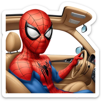 Spiderman in a car sticker