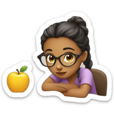 GIRL STUDYING CUTE sticker