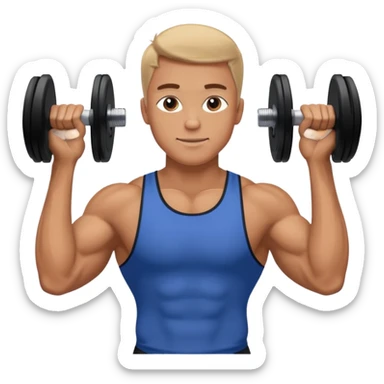 fit man wearing clothes lifting dumbbells,sideways photo sticker