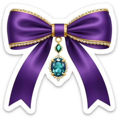 dark purple ribbon with jewelry sticker