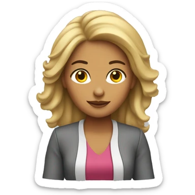 Mujer con pelo moreno y emprendedora sticker