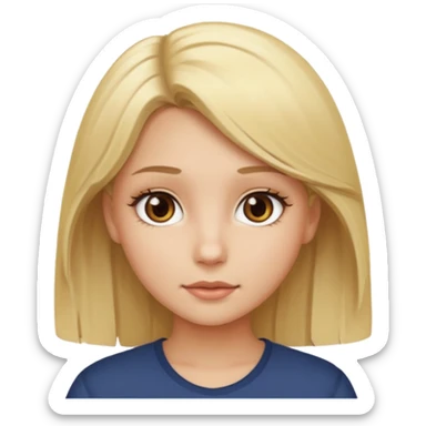 creat a girl with blonde hair and brown eyes sticker