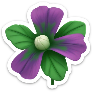 Dark Green coloured Mallow flower. sticker