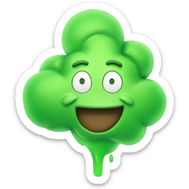 Living green gas cloud smiling widely sticker