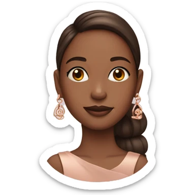 Girl with rose gold earrings sticker