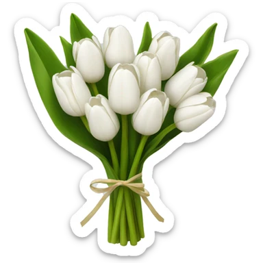white tulip bouquet  sticker