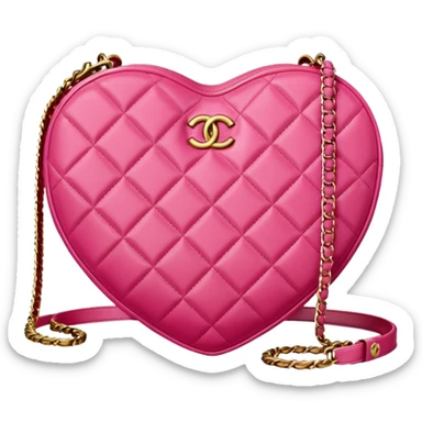 chanel heart shape bag color bag sticker