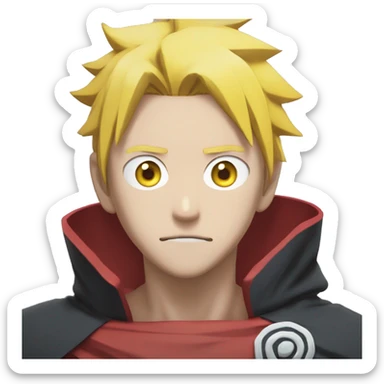 boruto uzumaki avec une cape et une trace sur son oeil gauche  sticker