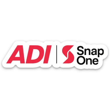 logo for ADI | Snap One, using red and black colors sticker